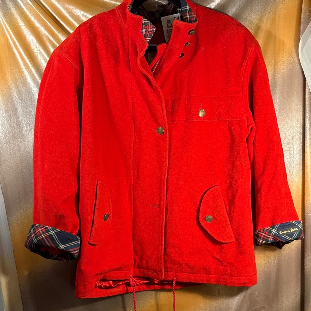 Vintage MacKintosh Red Women's Jacket with Plaid Lining 46” chest. Bag‎ b65